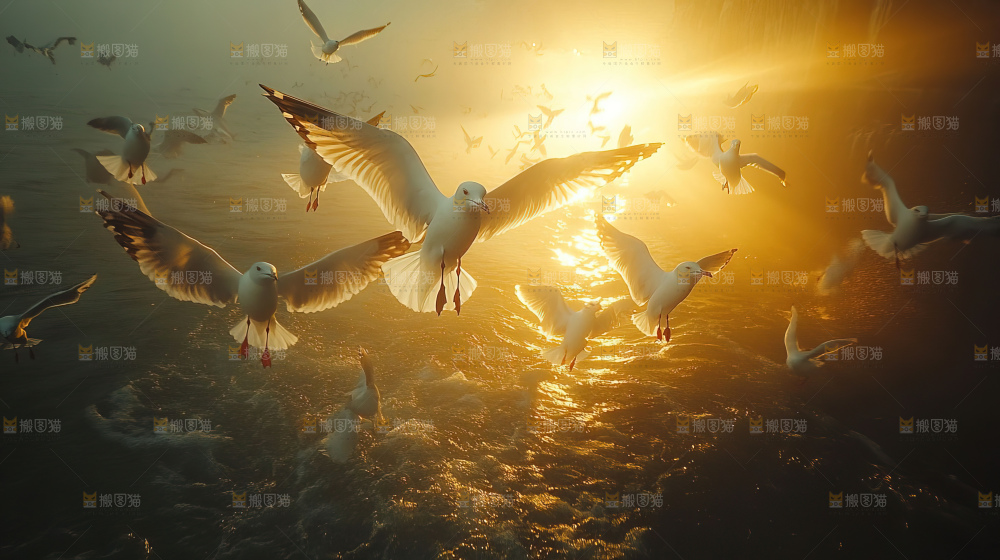大海 海鸥 纯净 宁静 自然 风景