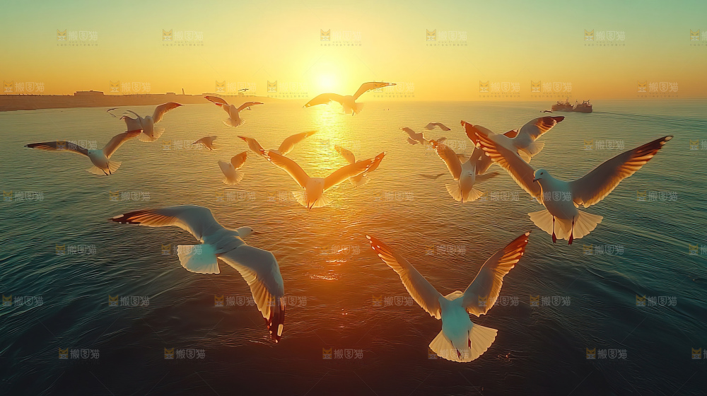 大海 海鸥 纯净 宁静 自然 风景