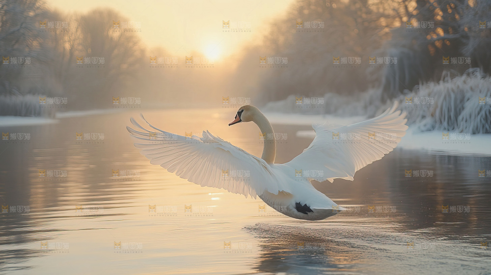 飞鸟湿地栖息鸟类生态水域风景