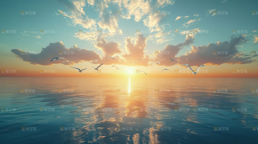 大海 海鸥 纯净 宁静 自然 风景