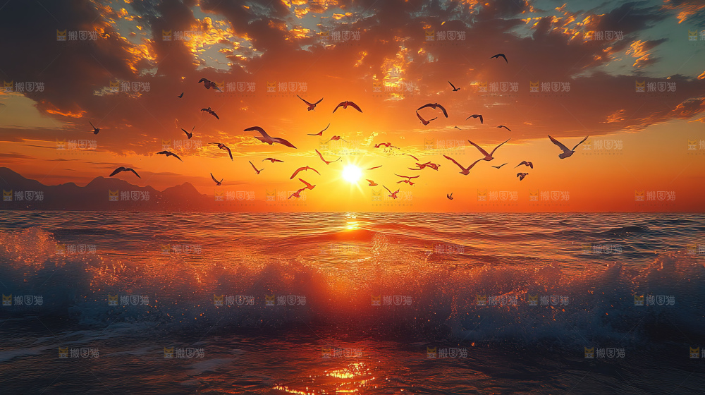 大海 海鸥 纯净 宁静 自然 风景