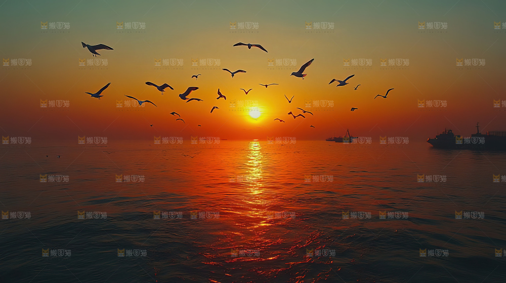 大海 海鸥 纯净 宁静 自然 风景