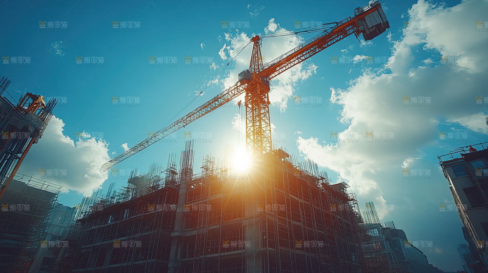 城市建设发展工地工人团队企业概念