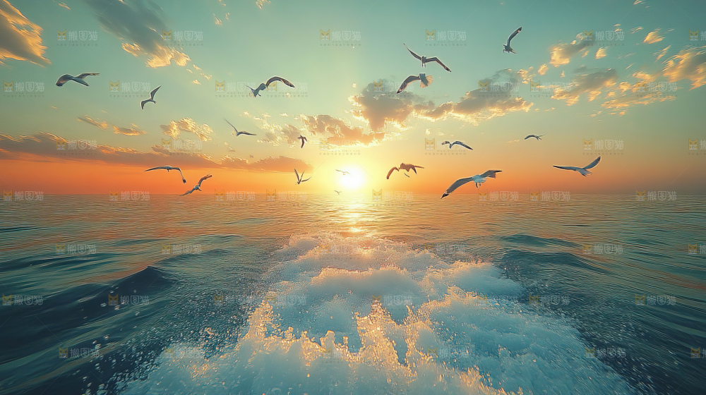 大海 海鸥 纯净 宁静 自然 风景