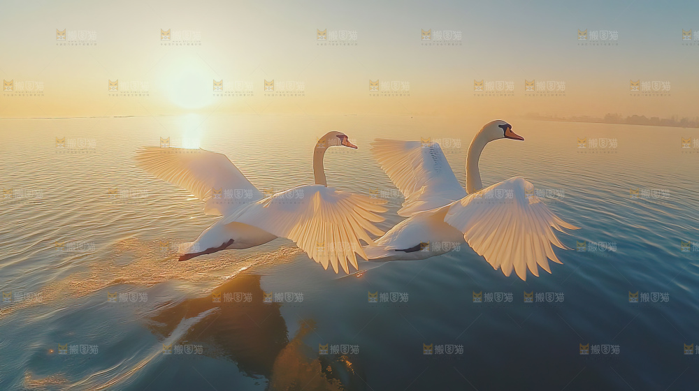 飞鸟湿地栖息鸟类生态水域风景