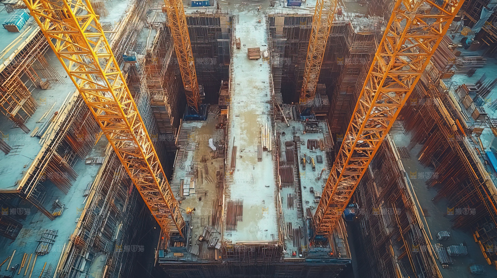城市建设发展工地工人团队企业概念