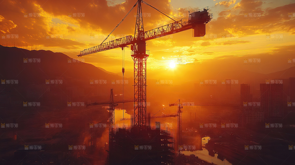 城市建设发展工地工人团队企业概念