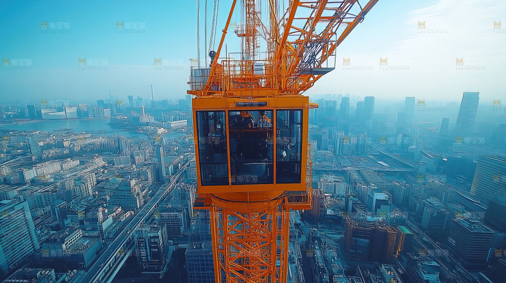 城市建设发展工地工人向上国富民强