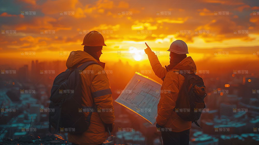 城市建设发展工地工人向上国富民强