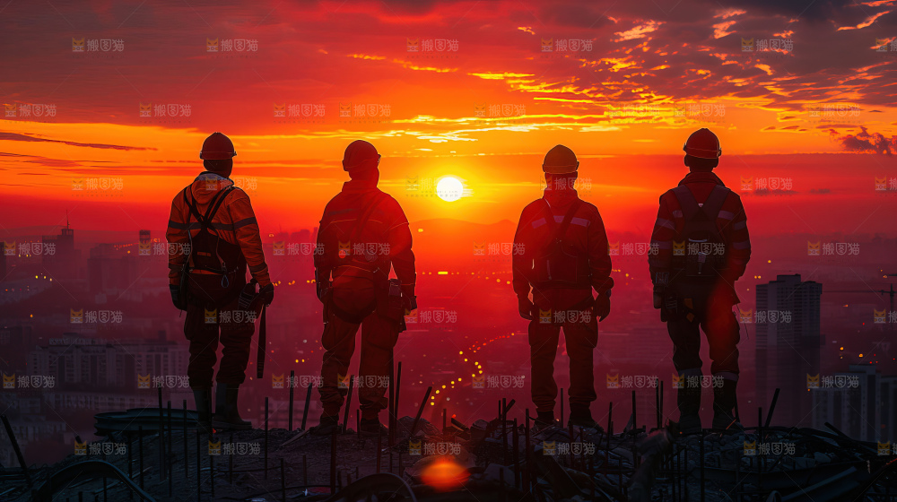 城市建设发展工地工人向上国富民强