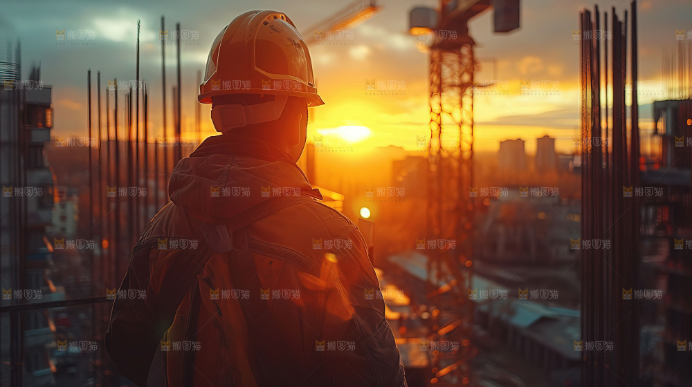 城市建设发展工地工人向上国富民强