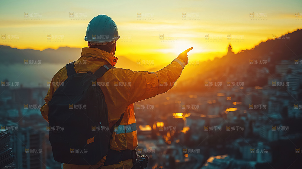 城市建设发展工地工人向上国富民强