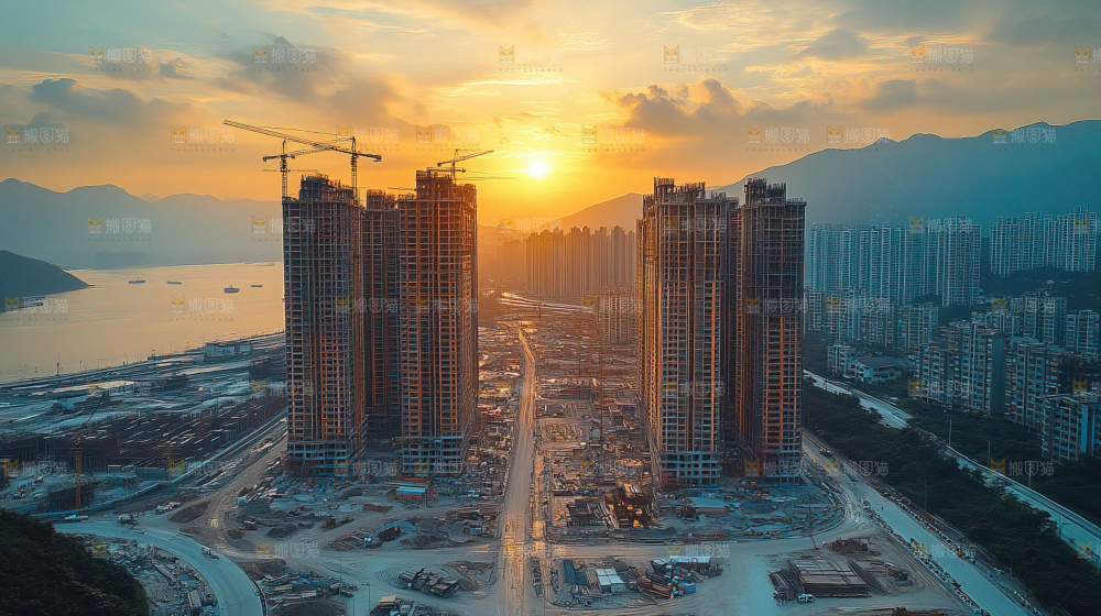 城市建设发展工地工人向上国富民强
