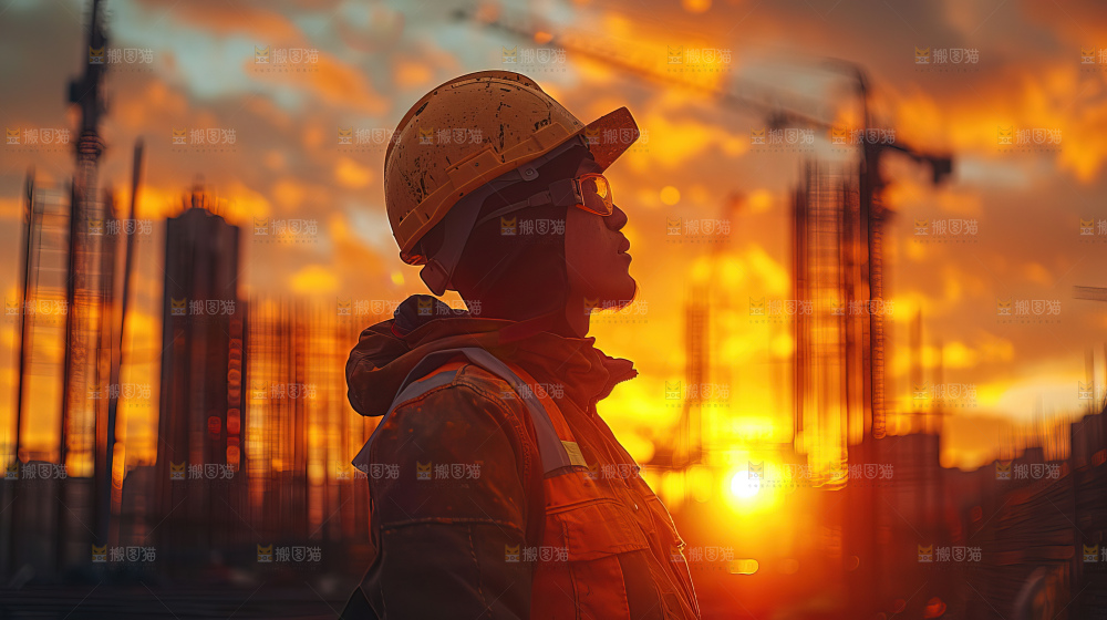 城市建设发展工地工人向上国富民强
