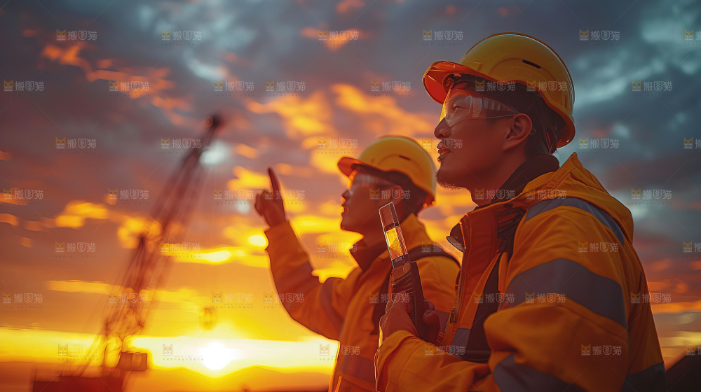城市建设发展工地工人向上国富民强