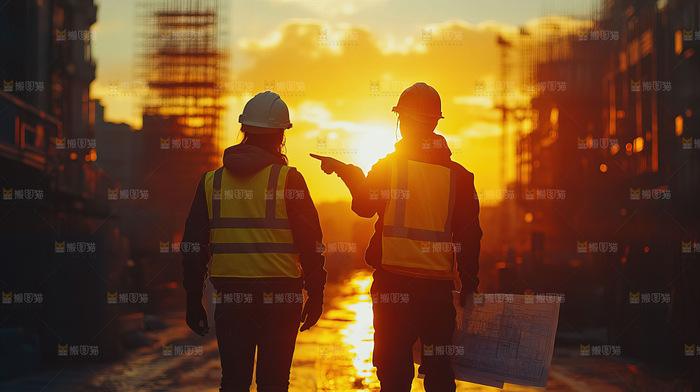 城市建设发展工地工人向上国富民强