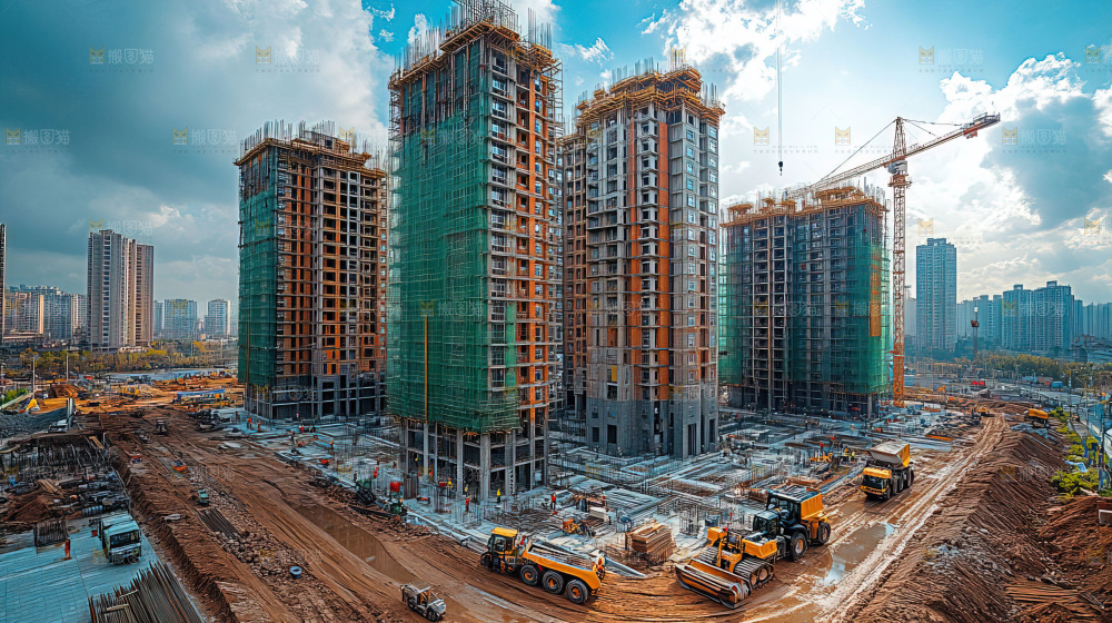 城市建设发展工地工人向上国富民强