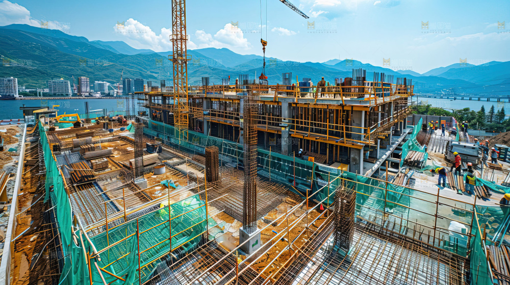 城市建设发展工地工人向上国富民强