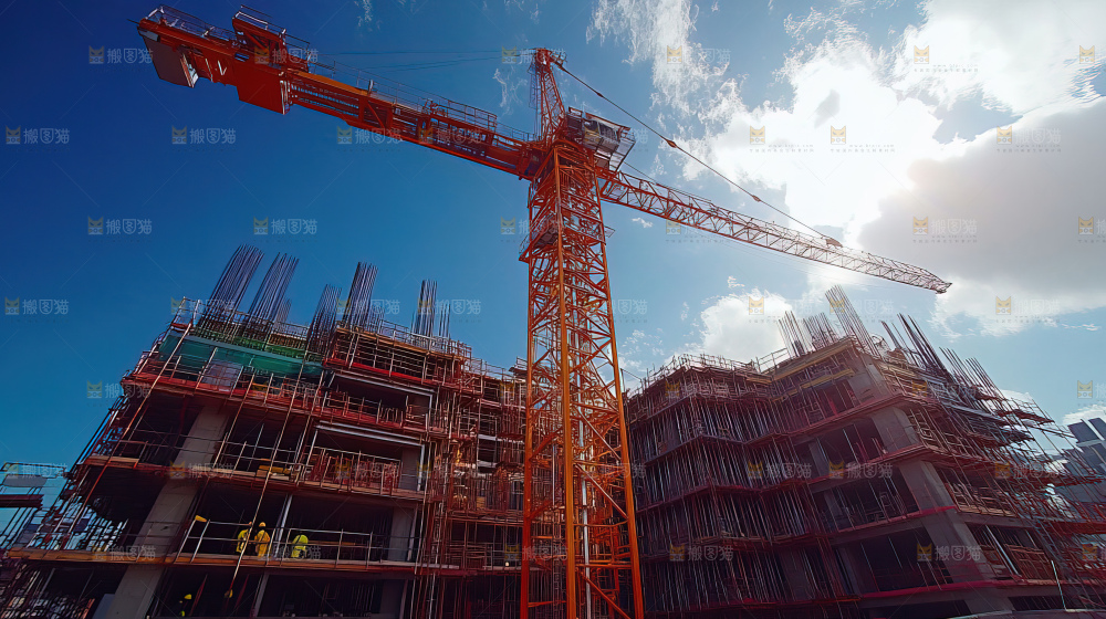 城市建设发展工地工人向上国富民强