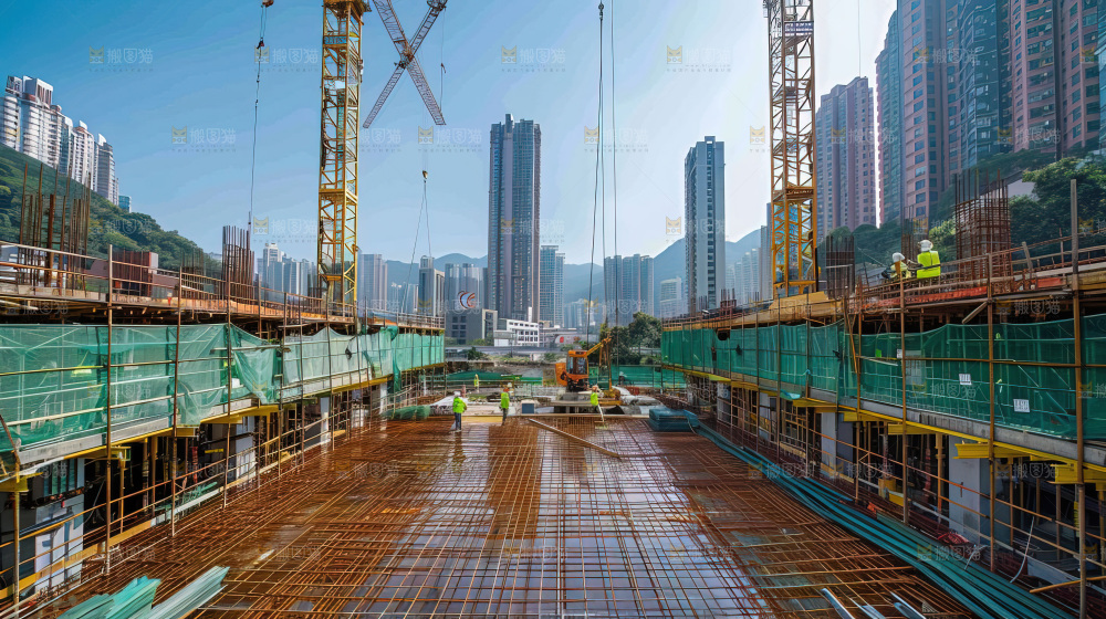 城市建设发展工地工人向上国富民强