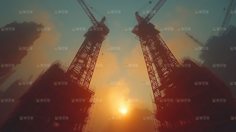 城市建设发展工地工人向上国富民强