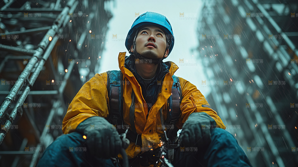 城市建设发展工地工人向上国富民强