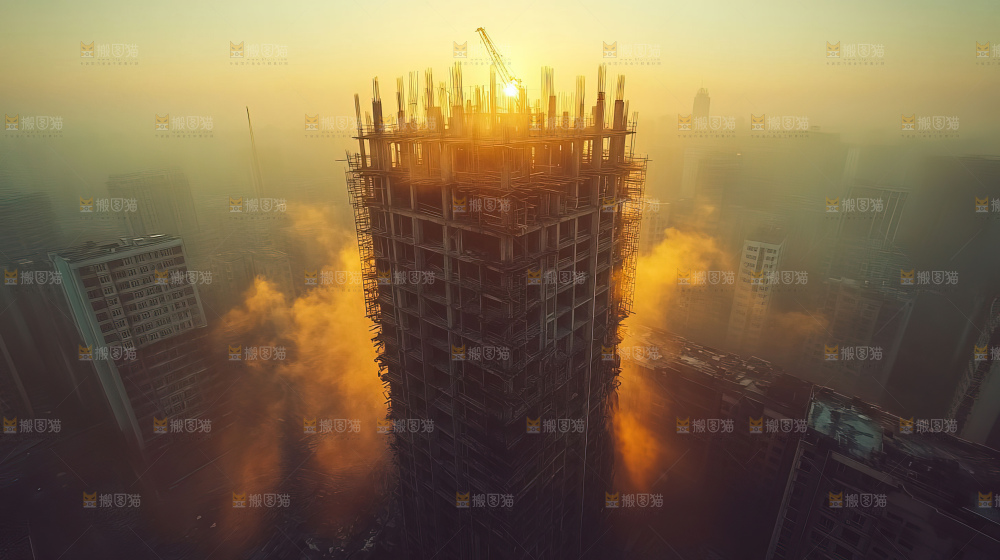 城市建设发展工地工人向上国富民强