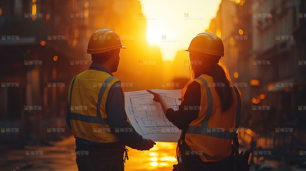 城市建设发展工地工人向上国富民强