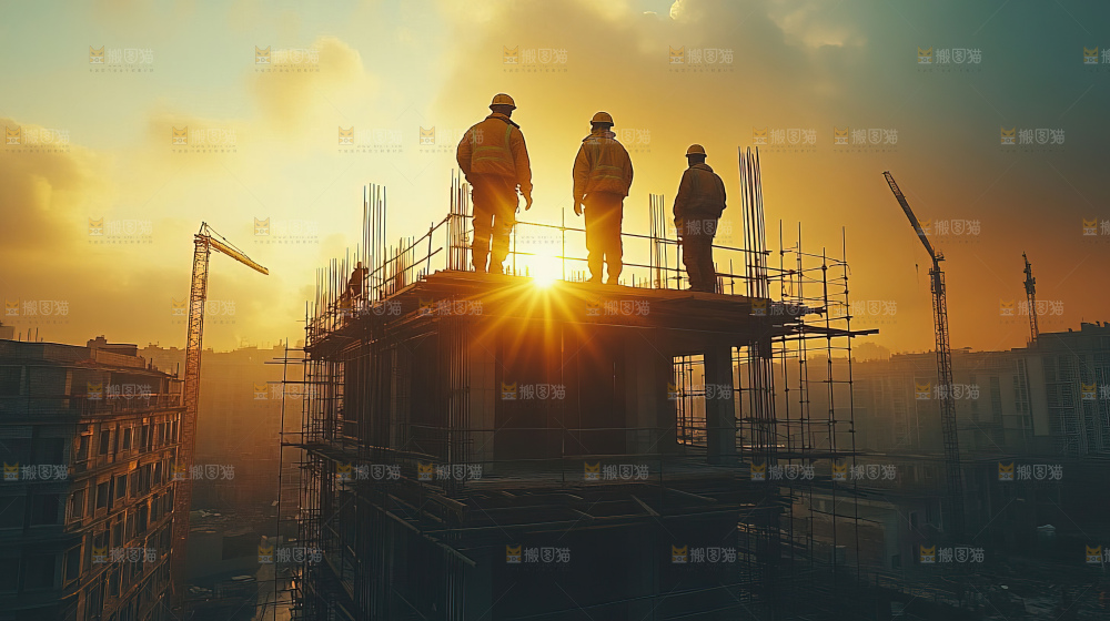 城市建设发展工地工人向上国富民强