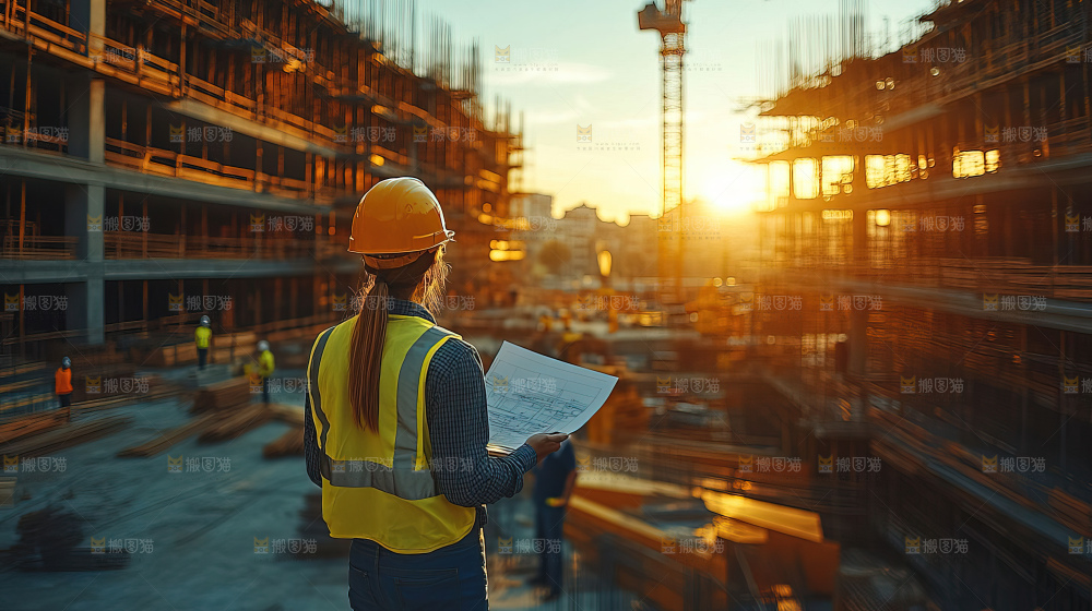 城市建设发展工地工人向上国富民强