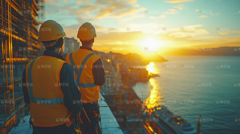 城市建设发展工地工人向上国富民强