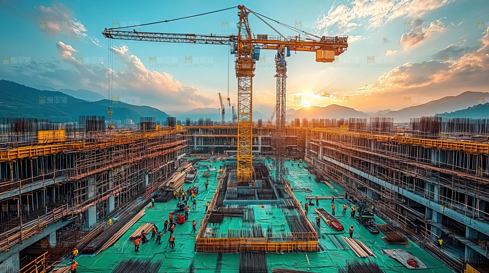 城市建设发展工地工人向上国富民强