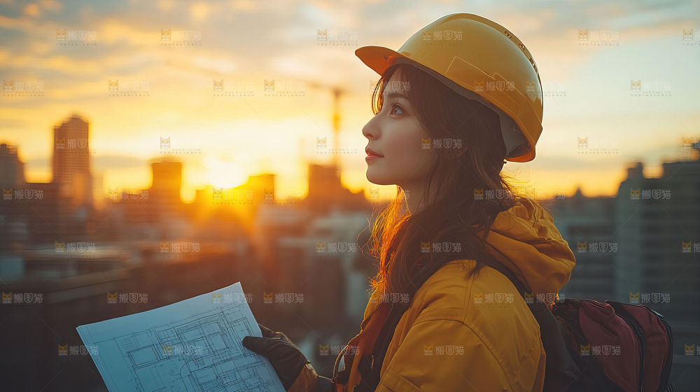 城市建设发展工地工人向上国富民强