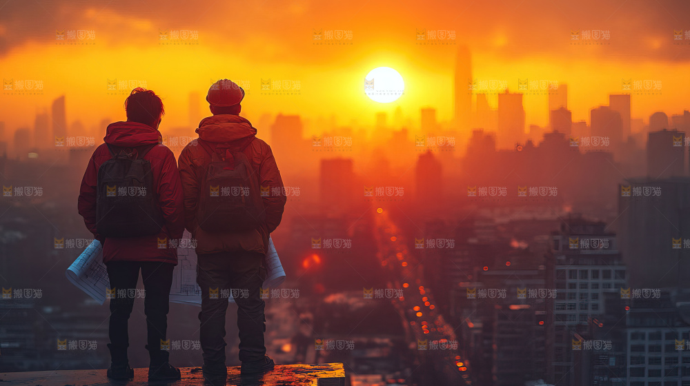 城市建设发展工地工人向上国富民强