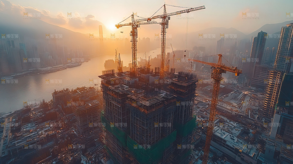 城市建设发展工地工人向上国富民强