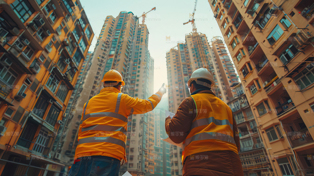 城市建设发展工地工人向上国富民强