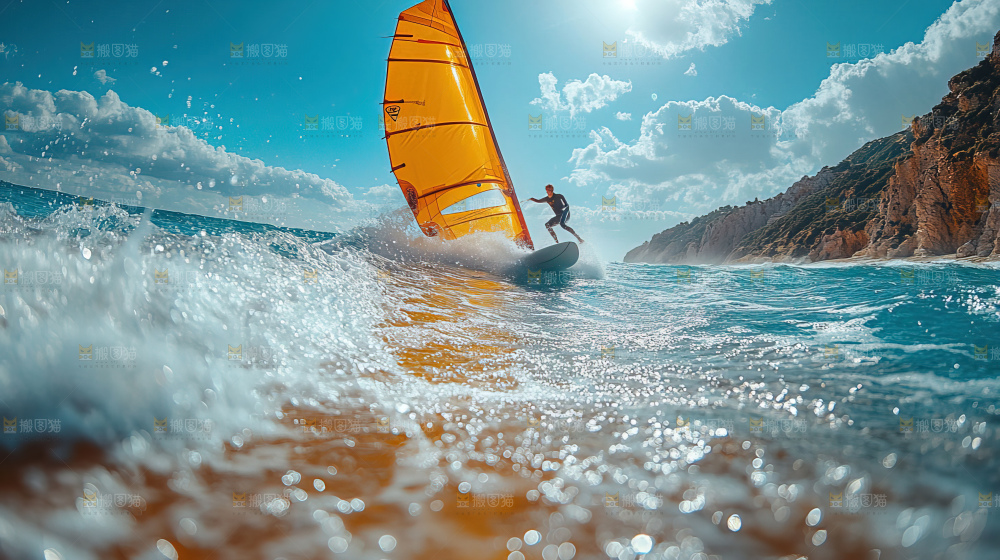 帆船运动海浪波浪激励奋斗拼搏
