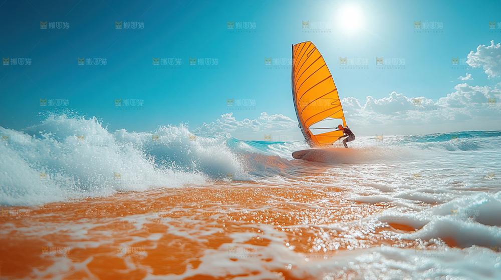 帆船运动海浪波浪激励奋斗拼搏
