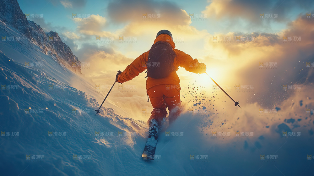 滑雪 竞赛 前进 励志 齐心协力 奋斗