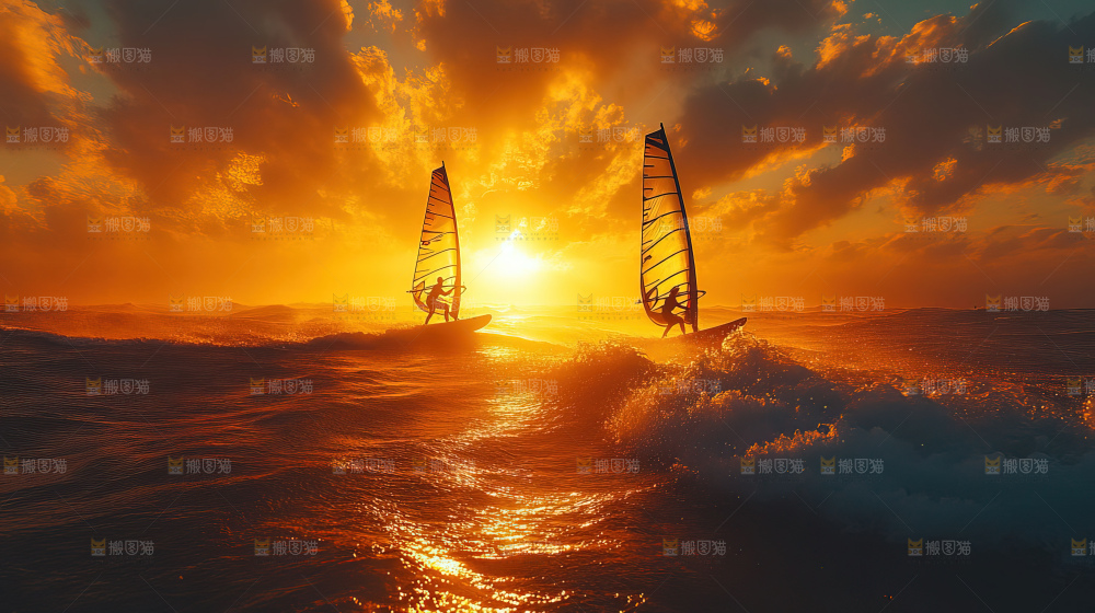 帆船运动海浪波浪激励奋斗拼搏