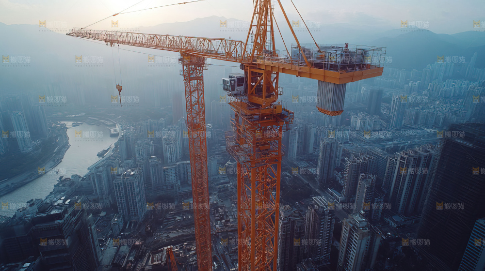 城市建设发展工地工人团队企业概念