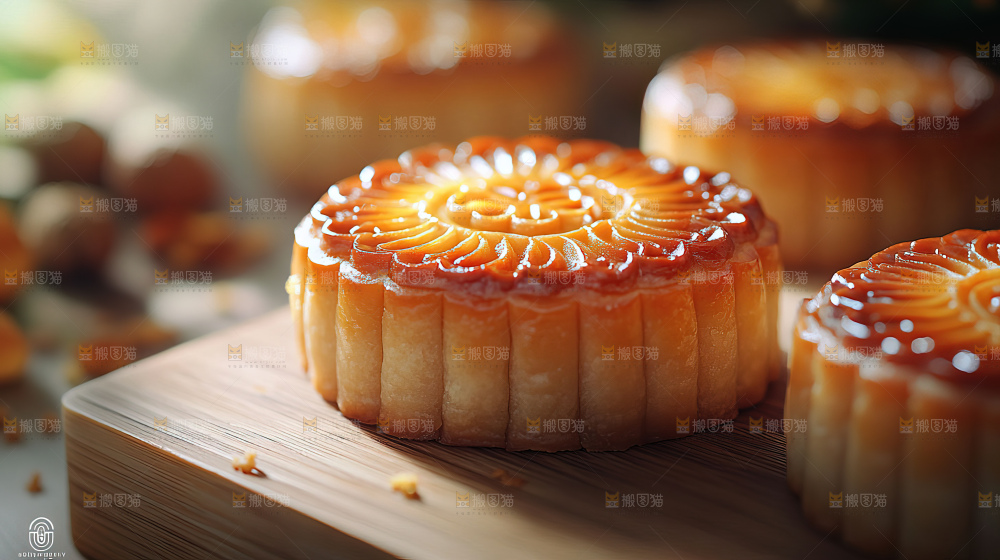中秋素材团圆花灯月饼荷花灯赏月