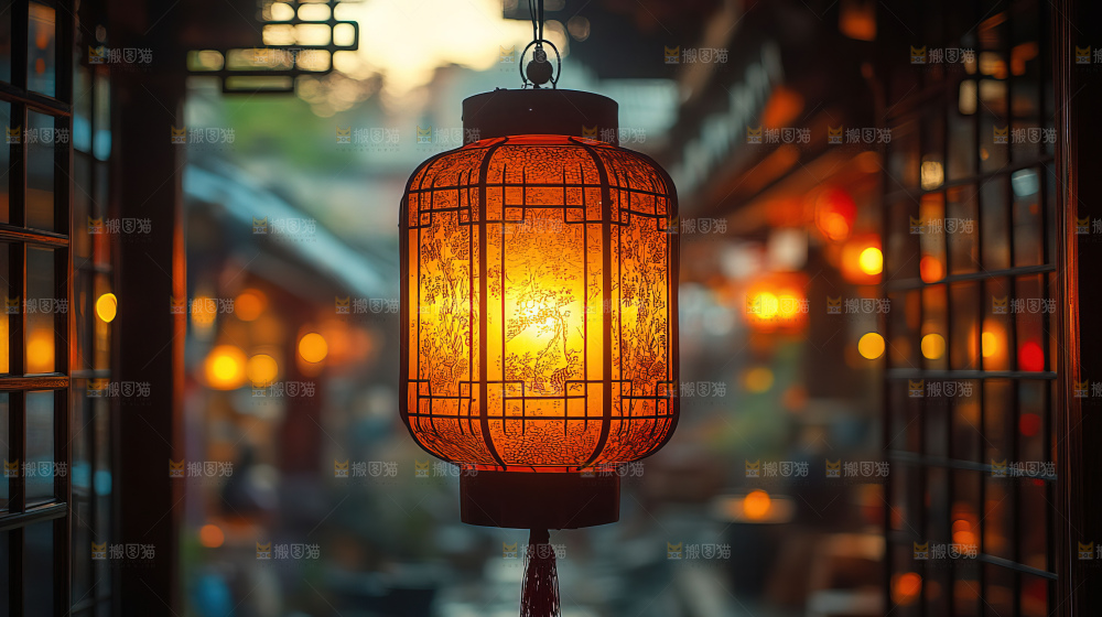 中秋素材团圆花灯月饼荷花灯赏月