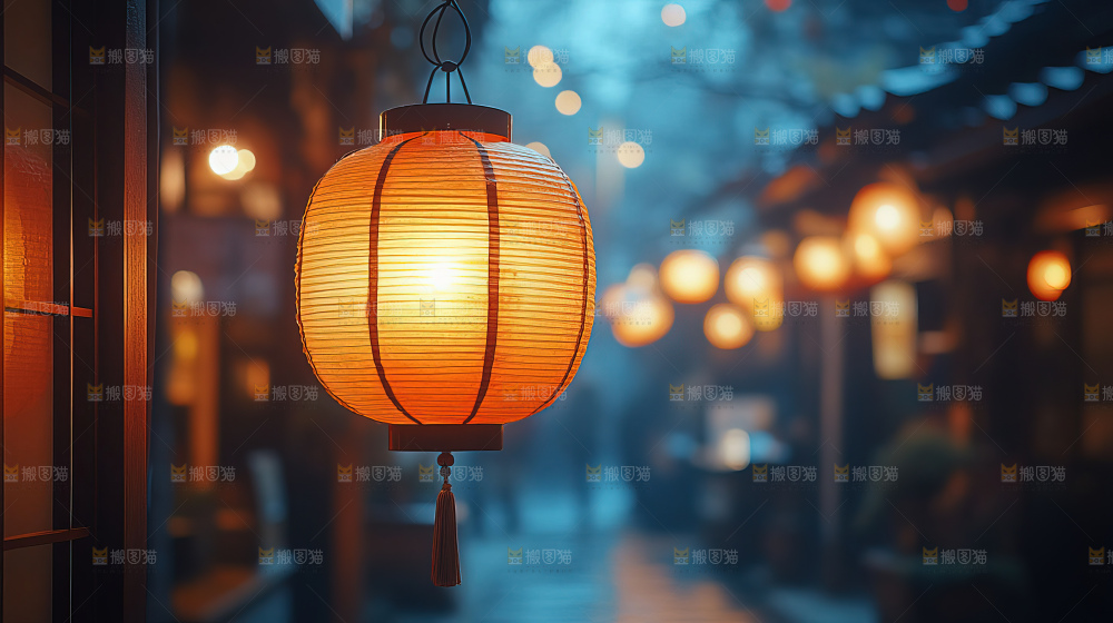 中秋素材团圆花灯月饼荷花灯赏月