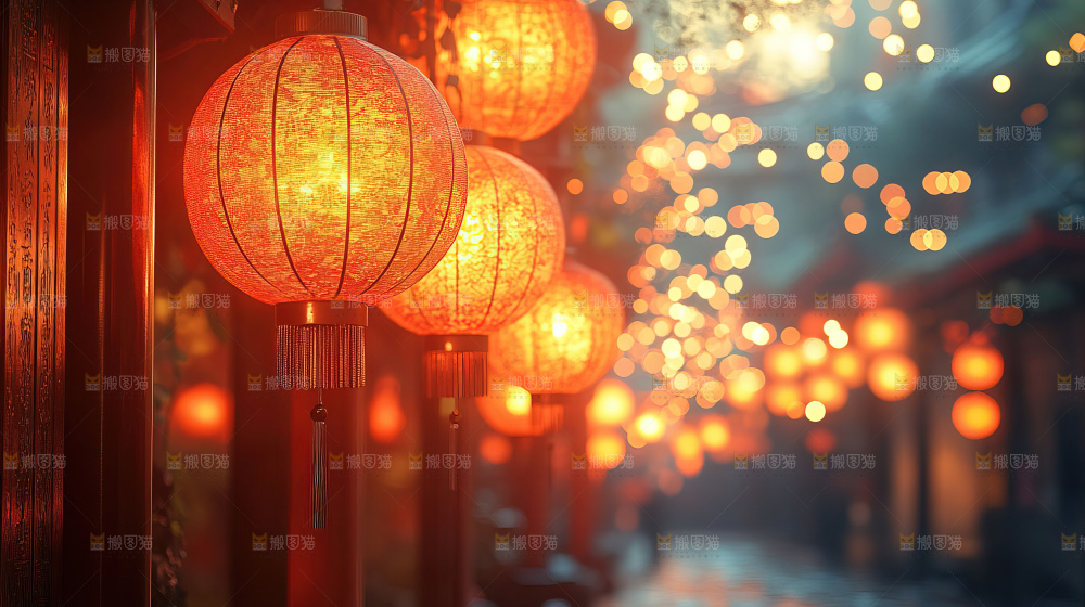 中秋素材团圆花灯月饼荷花灯赏月