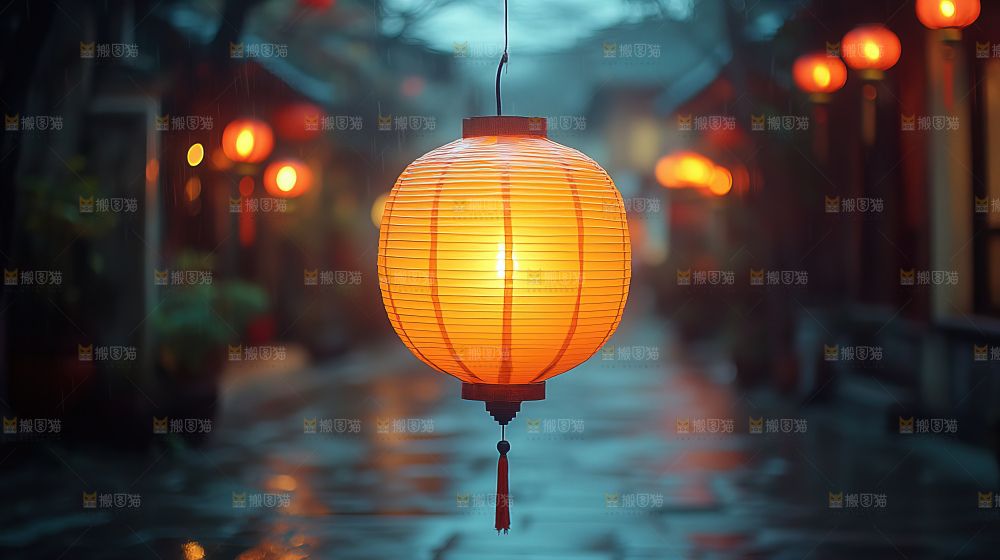 中秋素材团圆花灯月饼荷花灯赏月