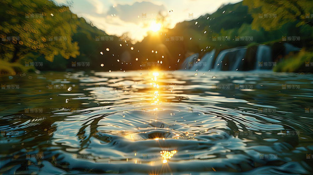 水滴 河流 波纹 纹理 湖 背景