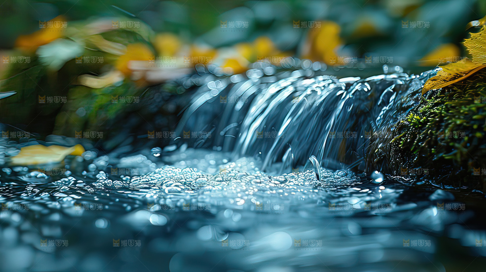 湍急 水流 波涛汹涌向上前行