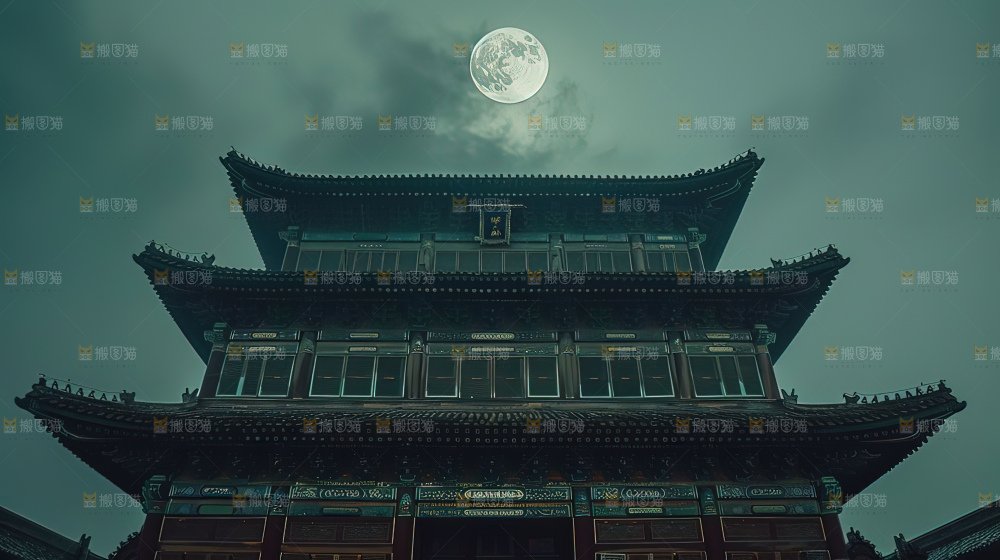 古建筑夜景历史传统文化传承