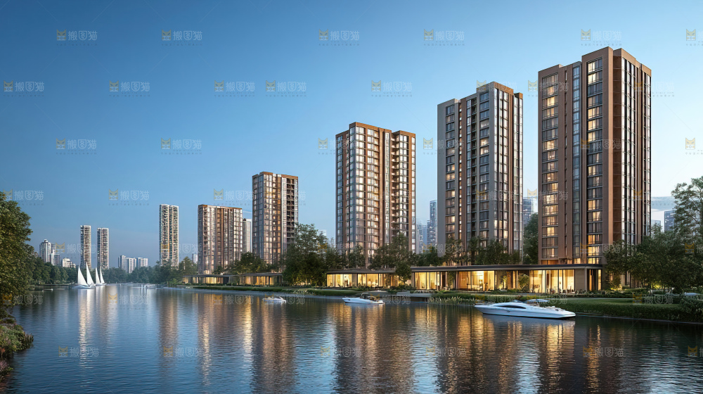 建筑都市风景房地产现代发展